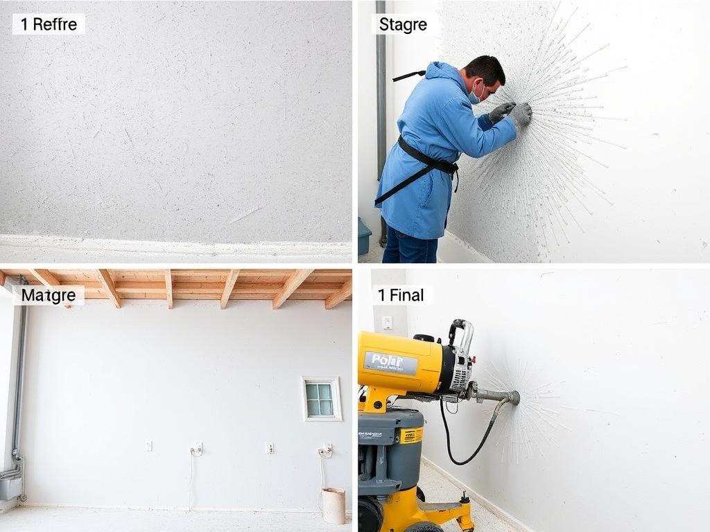 Этапы работ от грунтования до финишной затирки при машинной штукатурке