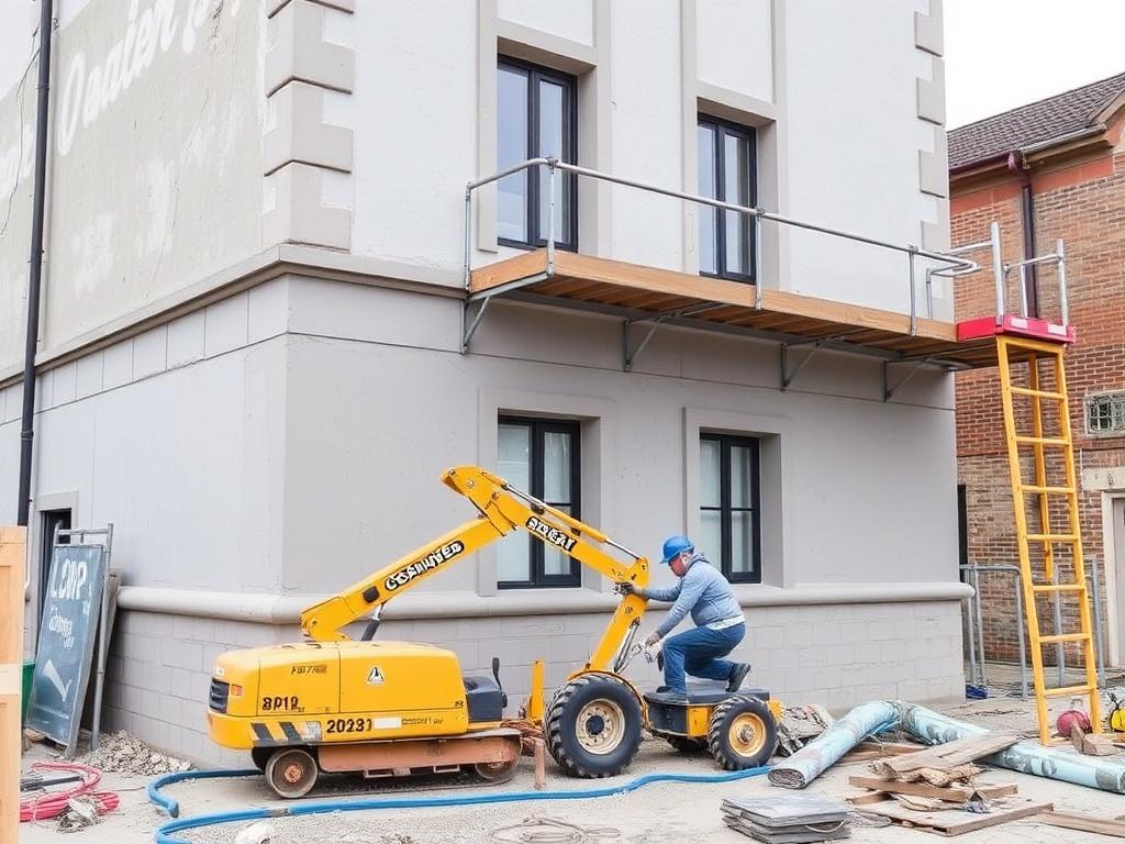 Оштукатуривание цоколя и фасада механизированный подход для частного сектора